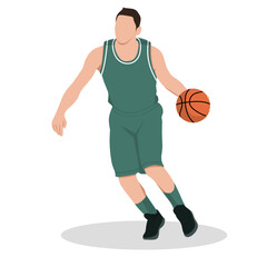 Vector illustration of basketball player isolated