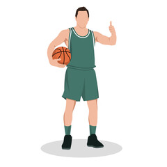 Vector illustration of basketball player isolated