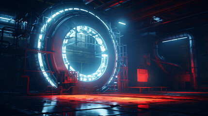 Neon industrial circle.