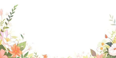 Fototapeta na wymiar Wedding floral flowers background banner backdrop Anniversary art, generated ai 