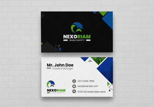 Business Card Portrait With Vertical Template