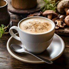 Fototapeta premium Chaga mushroom cappuccino, chagaccino 