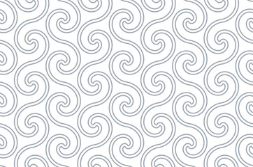 The geometric pattern with wavy lines. Seamless vector background. White and gray texture. Simple lattice graphic design.