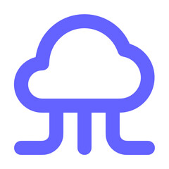 Cloud storage icon symbol vector image. Illustration of the database server hosting cloud system digital design image