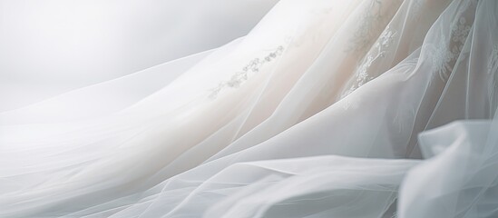 detailed view of bridal gown With copyspace for text