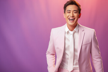 Actor isolated in pastel background 