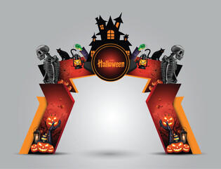 Printhappy halloween entrance arch design. vector illustration