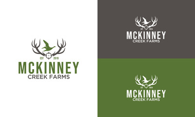 collection of vintage hunting emblems logo design vector