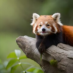 Naklejka premium red panda in tree