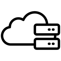 Cloud storage icon symbol vector image. Illustration of the database server hosting cloud system digital design image