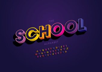 Vector of stylized modern font and alphabet