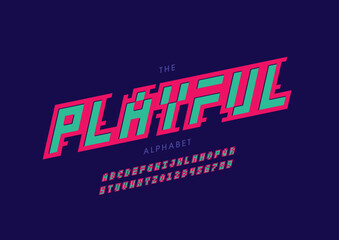 Vector of stylized modern font and alphabet