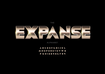 Vector of stylized modern font and alphabet