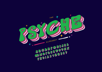 Vector of stylized modern font and alphabet