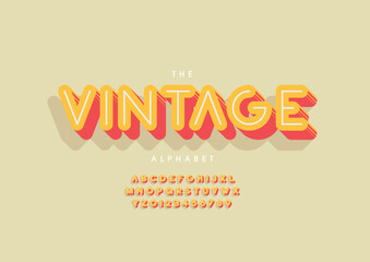 Vector of stylized modern font and alphabet