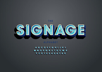 Vector of stylized modern font and alphabet