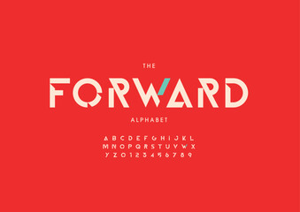 Vector of stylized modern font and alphabet