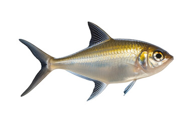 Beautiful Black and Silver Tetra Fish Isolated on Transparent Background PNG.