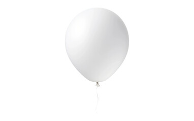 Flying Beautiful White Balloon Isolated on Transparent Background PNG.