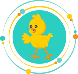 Baby chick cartoon character graphic icon