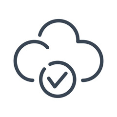 Cloud storage icon symbol vector image. Illustration of the database server hosting cloud system digital design image