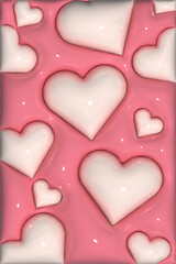 Fototapeta premium 3D heart shaped mobile wallpaper graphics for illustration