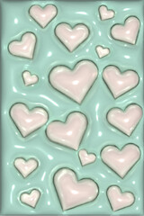 Obraz premium 3D heart shaped mobile wallpaper graphics for illustration