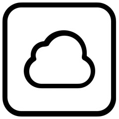 Cloud storage icon symbol vector image. Illustration of the database server hosting cloud system digital design image