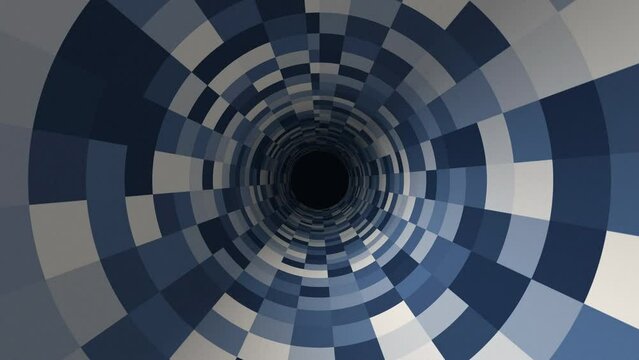 Abstract vintage checker pattern tunnel animation background