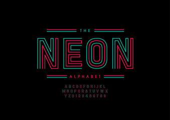 Vector of stylized modern font and alphabet