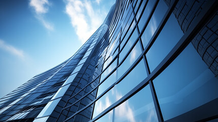 3D stimulate of high rise curve glass building