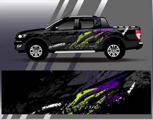 Car wrap design vector.Graphic abstract stripe racing background designs for vehicle, rally, race, adventure and car racing livery