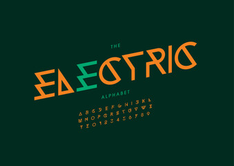 Obraz premium Vector of stylized modern font and alphabet