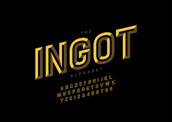 Vector of stylized modern font and alphabet