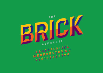 Vector of stylized modern font and alphabet