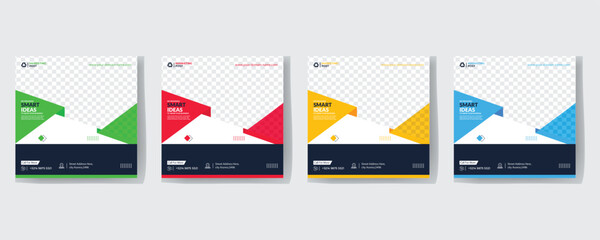 Modern Creative Corporate Business marketing agency promotion social media post template. Editable square banner design with place for the photo