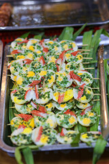 Closeup of Vietnamese mini pancake in the food street, Ho Chi Minh City, Vietnam
