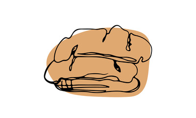 Vector illustration , hand draw sketch biscuits , isolate cookies on white background , tasty handmade bakery , food sketch , in doodle  flat style for different design uses like bakery, cookbook.