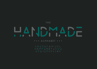 Vector of stylized modern font and alphabet