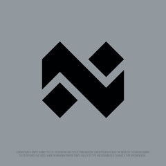 Modern professional logo in the shape of the letter N. Exclusive N shape