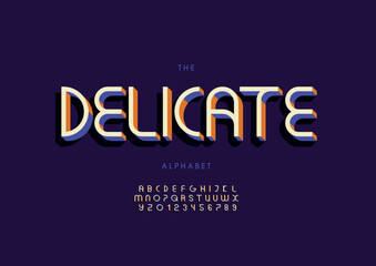 Vector of stylized modern font and alphabet