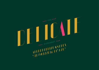 Vector of stylized modern font and alphabet