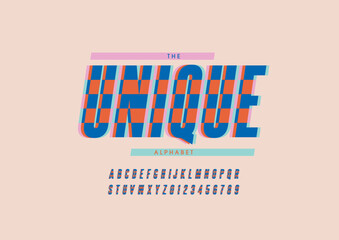 Vector of stylized modern font and alphabet