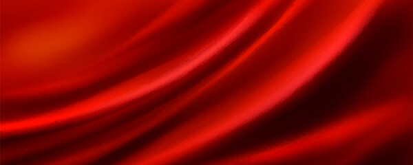 Red luxury silk cloth background, fabric curtain velvet texture. Abstract 3d drape satin textile vector design backdrop. Premium royal soft liquid flowing material banner illustration for promotion