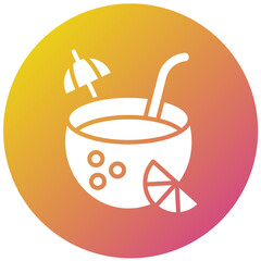 Coconut Water Vector Icon Design Illustration