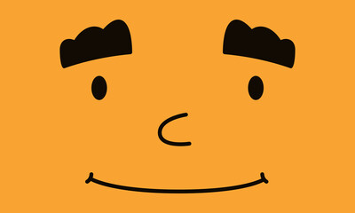Smiling human face. Cute illustration in flat style.