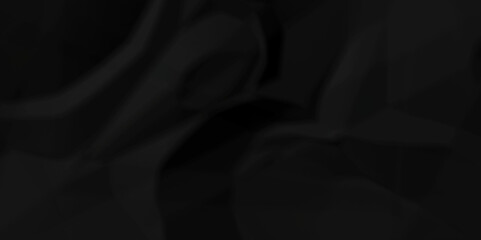 Dark crumple black fabric paper wrinkled poster template ,blank glued creased paper texture background. black paper crumpled backdrop background. used for cardboard and clarkboard.