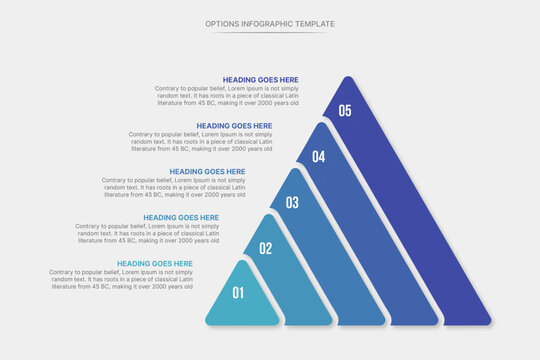 Hierarchy Pyramid chart flat vector diagram infographic