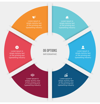 Circle Cycle Infographic Template Design With 6 Steps