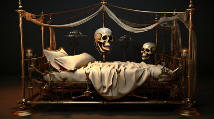 Skeleton hospital bed